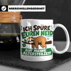 Altersteilzeit Tasse mit Faultier & Spruch Ich spüre euren N – Weiß [farbe:weiß]