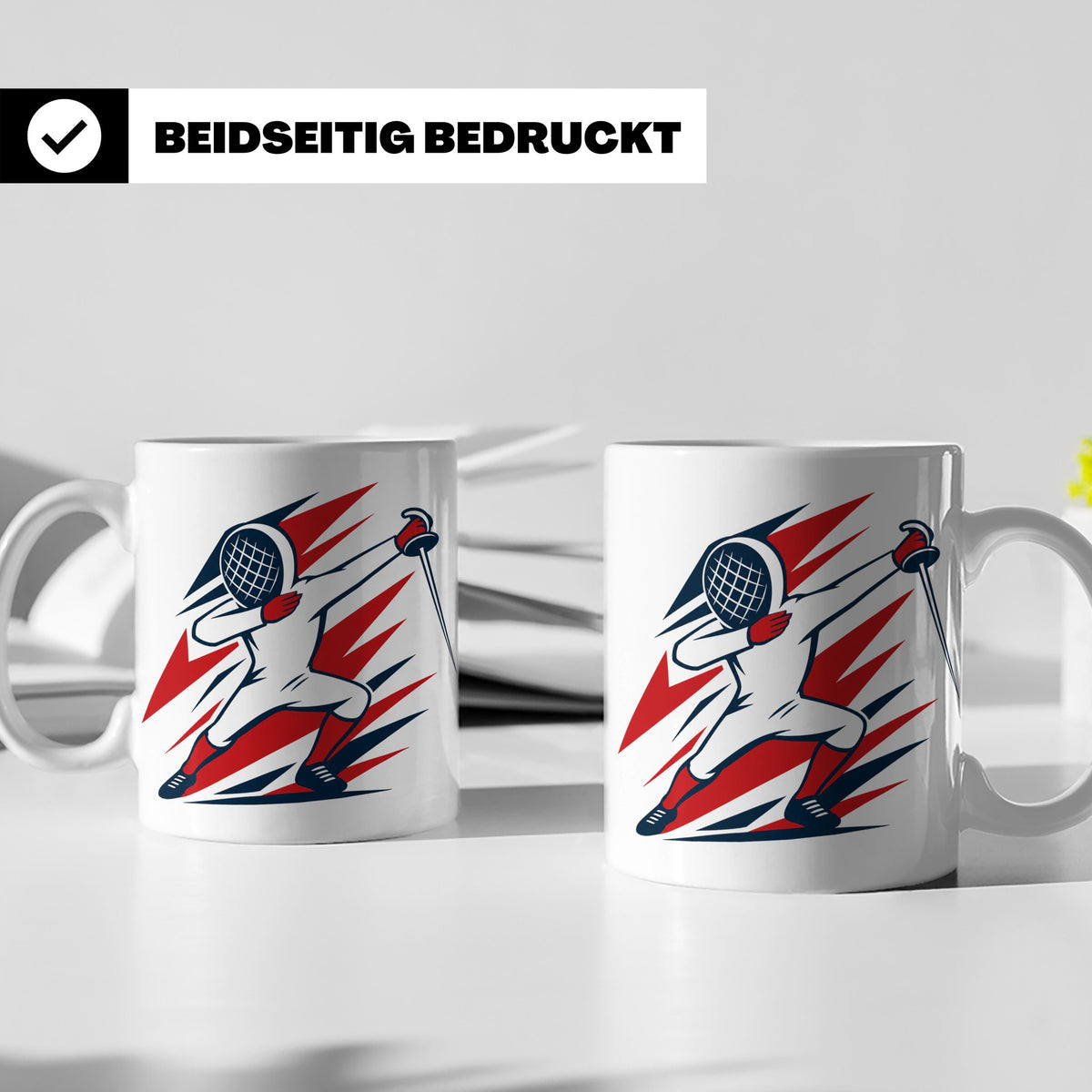Dabbing Fechter Tasse lustiges Fechten Geschenk für Fechtspo – Weiß [farbe:weiß]