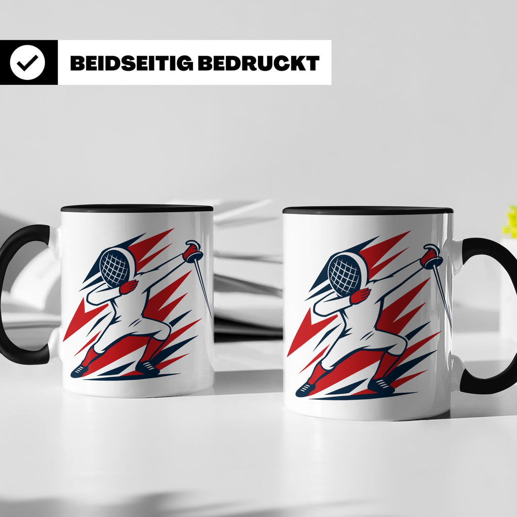 Dabbing Fechter Tasse lustiges Fechten Geschenk für Fechtspo – Schwarz [farbe:schwarz]
