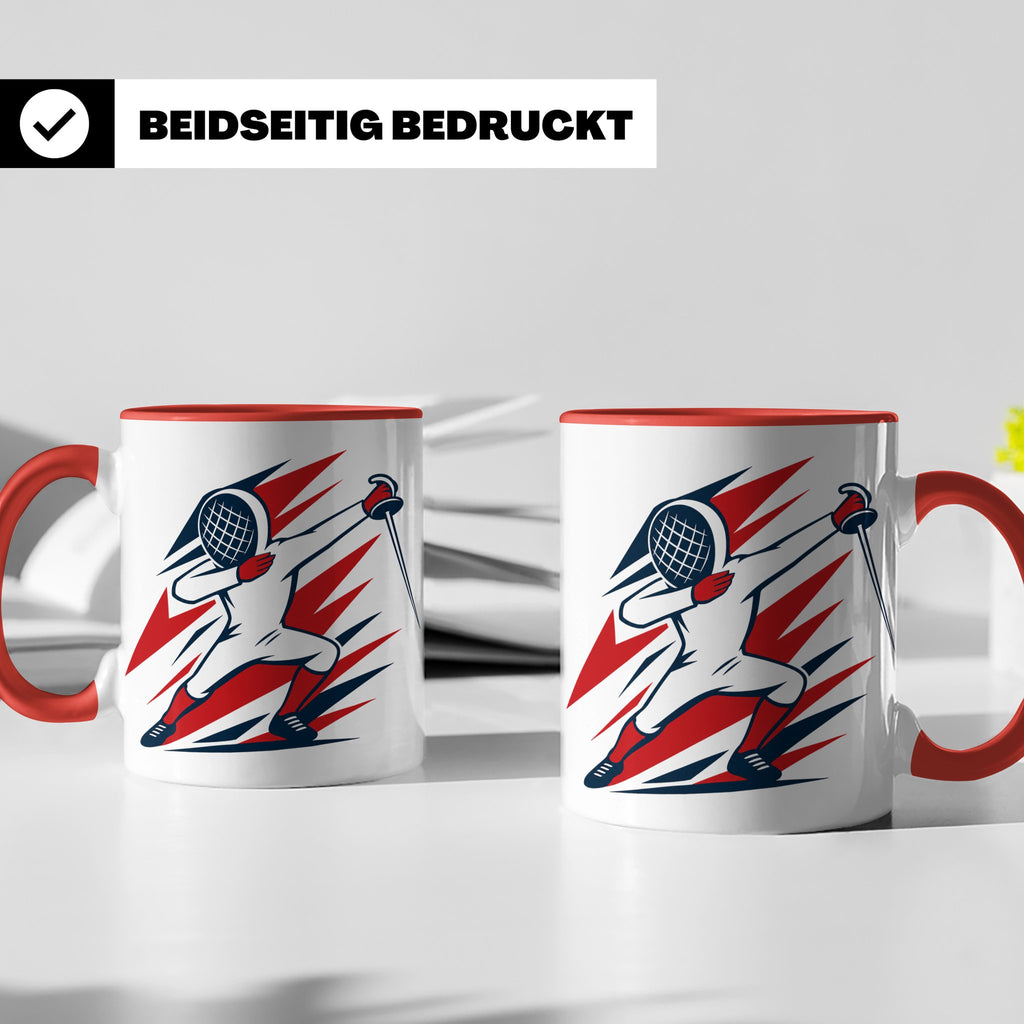 Dabbing Fechter Tasse lustiges Fechten Geschenk für Fechtspo – Rot [farbe:rot]