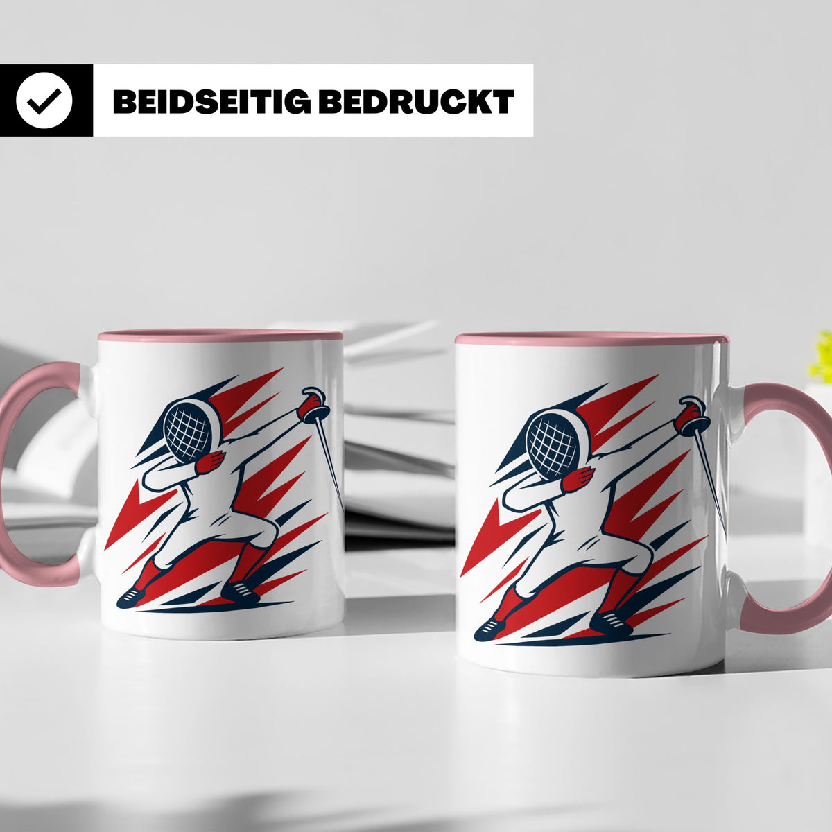 Dabbing Fechter Tasse lustiges Fechten Geschenk für Fechtspo – Rosa [farbe:rosa]