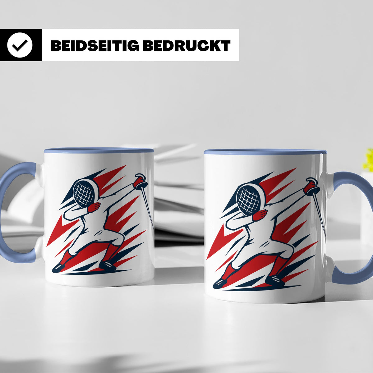 Dabbing Fechter Tasse lustiges Fechten Geschenk für Fechtspo – Blau [farbe:blau]