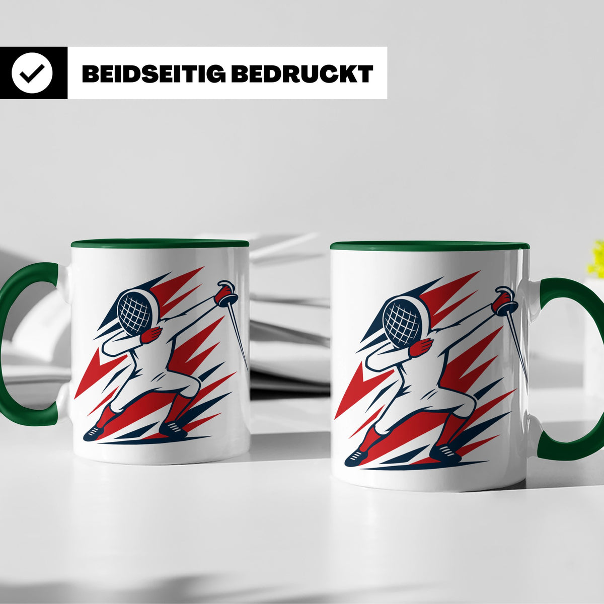 Dabbing Fechter Tasse lustiges Fechten Geschenk für Fechtspo – Grün [farbe:grün]