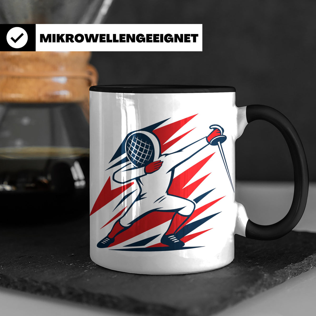 Dabbing Fechter Tasse lustiges Fechten Geschenk für Fechtspo – Schwarz [farbe:schwarz]