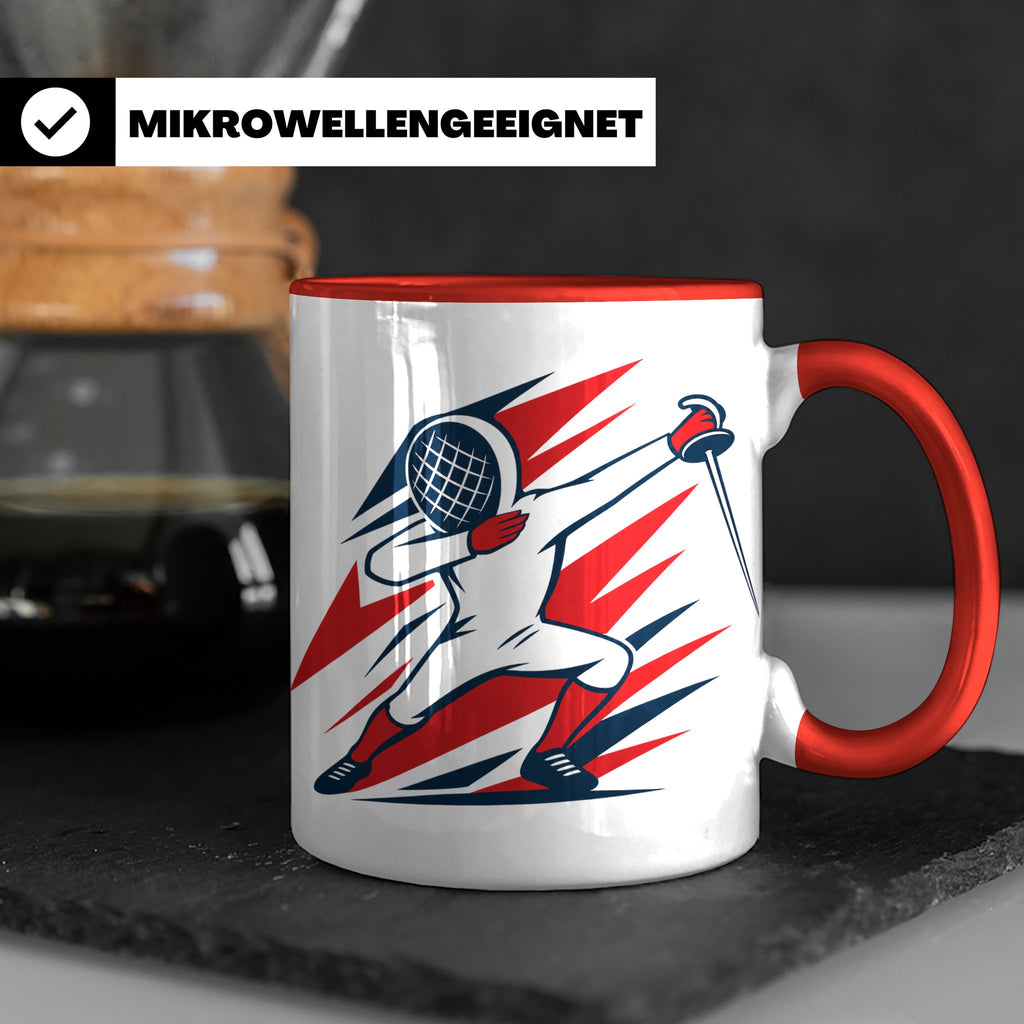 Dabbing Fechter Tasse lustiges Fechten Geschenk für Fechtspo – Rot [farbe:rot]