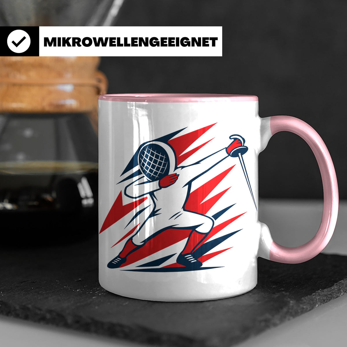 Dabbing Fechter Tasse lustiges Fechten Geschenk für Fechtspo – Rosa [farbe:rosa]
