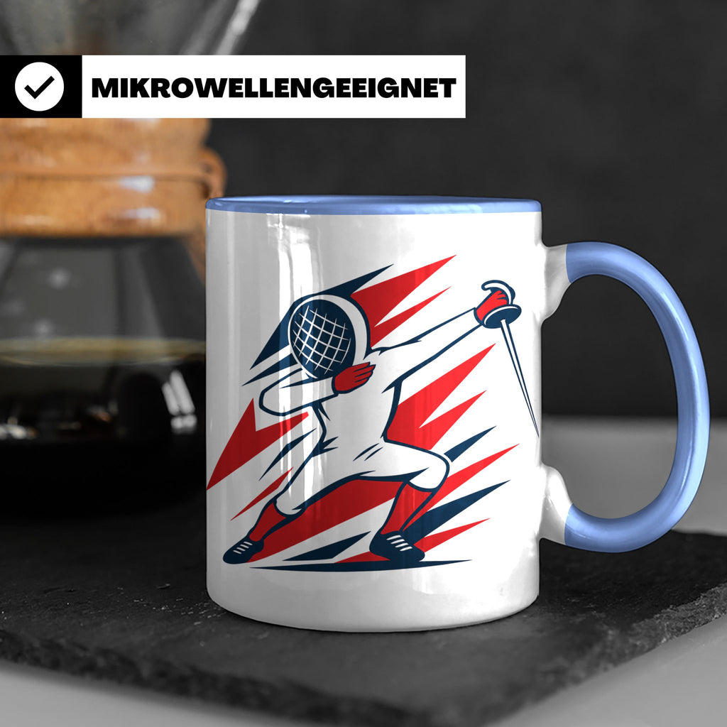 Dabbing Fechter Tasse lustiges Fechten Geschenk für Fechtspo – Blau [farbe:blau]