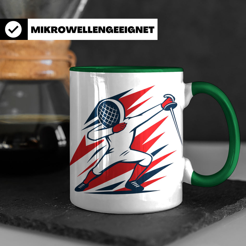 Dabbing Fechter Tasse lustiges Fechten Geschenk für Fechtspo – Grün [farbe:grün]