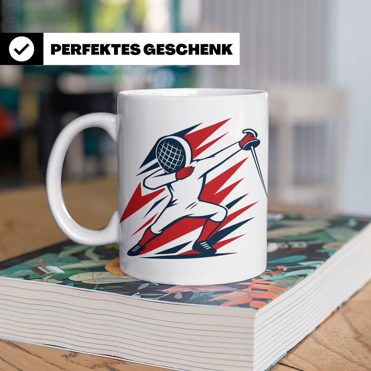 Dabbing Fechter Tasse lustiges Fechten Geschenk für Fechtspo – Weiß [farbe:weiß]