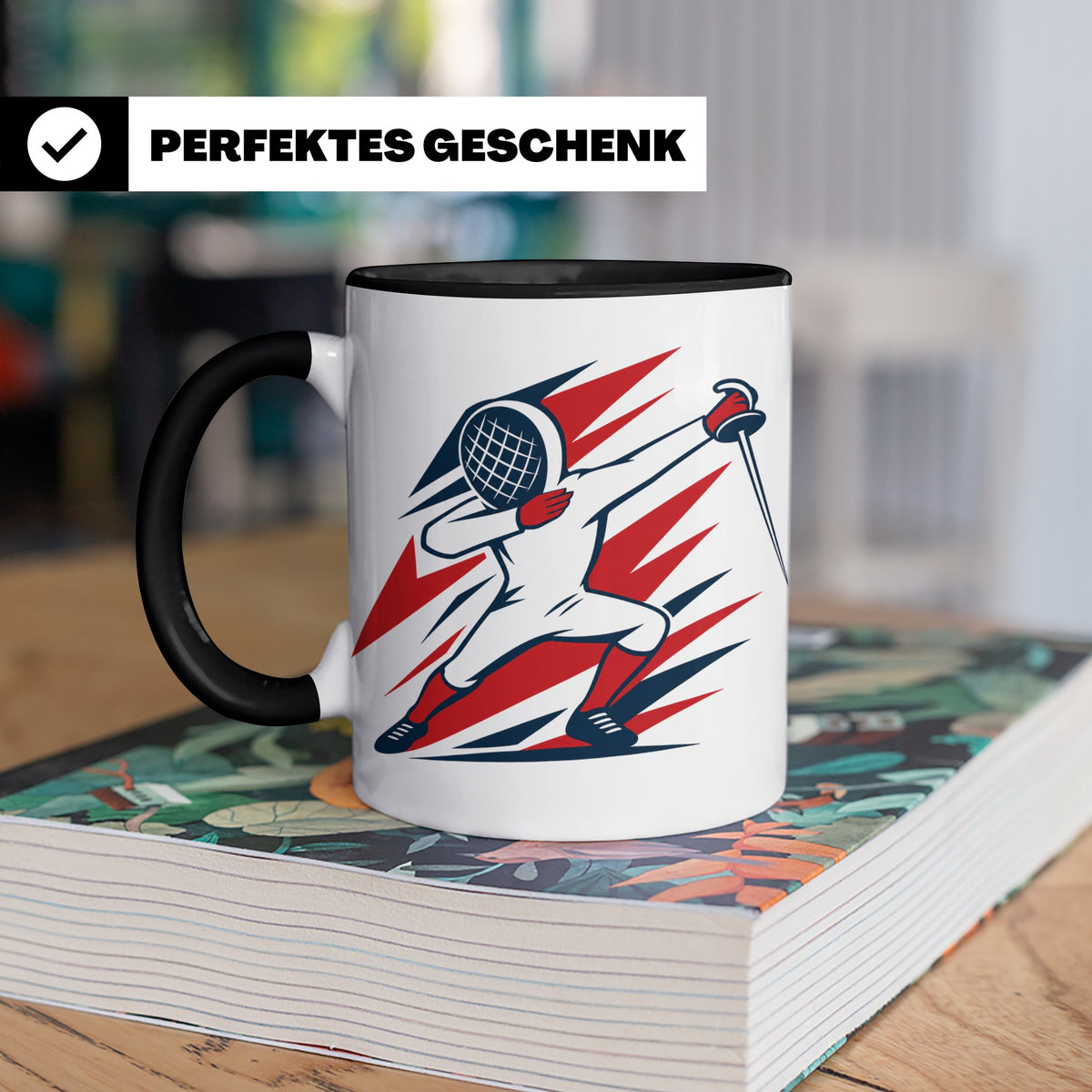 Dabbing Fechter Tasse lustiges Fechten Geschenk für Fechtspo – Schwarz [farbe:schwarz]