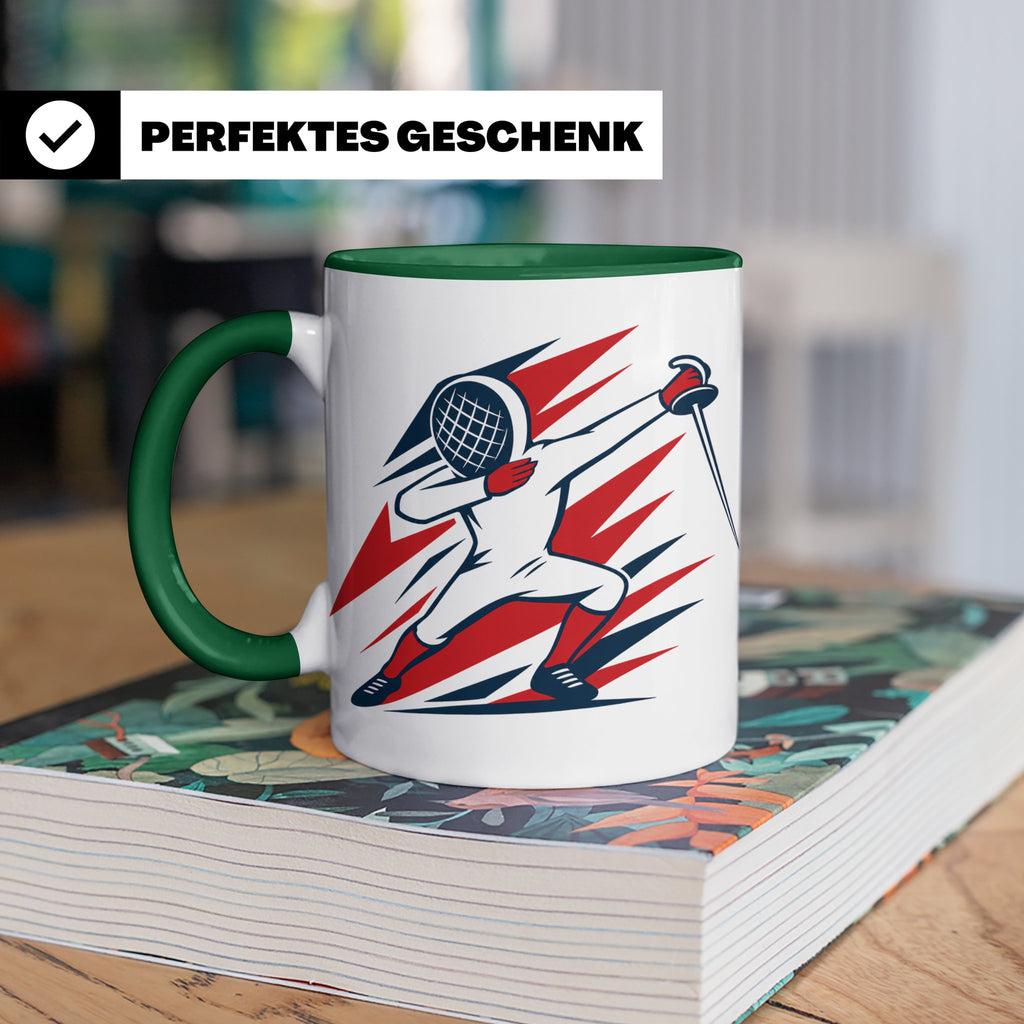 Dabbing Fechter Tasse lustiges Fechten Geschenk für Fechtspo – Grün [farbe:grün]
