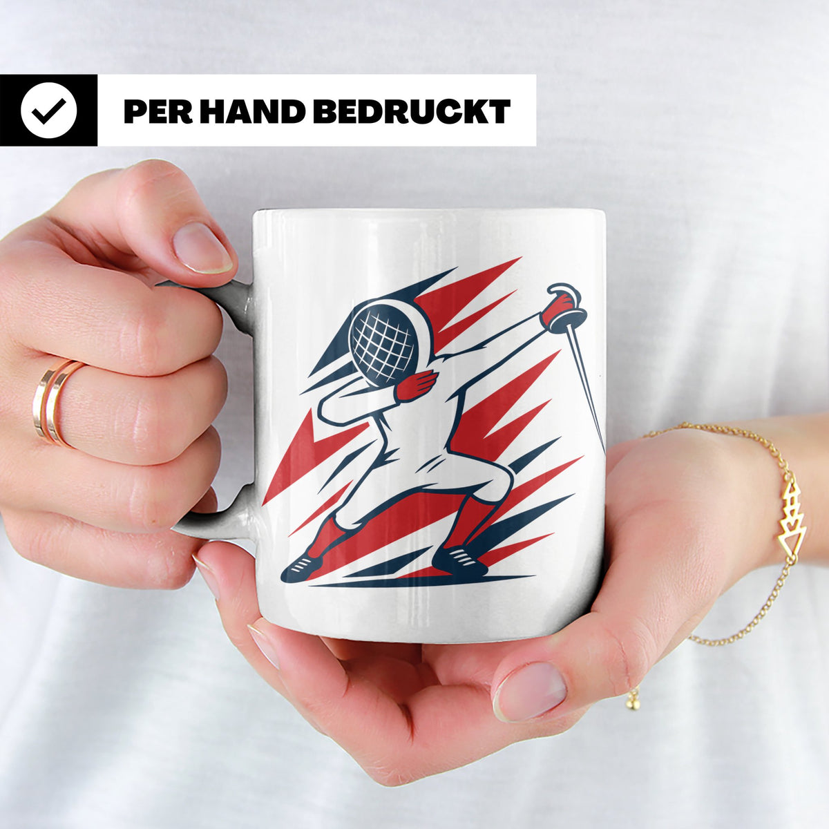 Dabbing Fechter Tasse lustiges Fechten Geschenk für Fechtspo – Weiß [farbe:weiß]