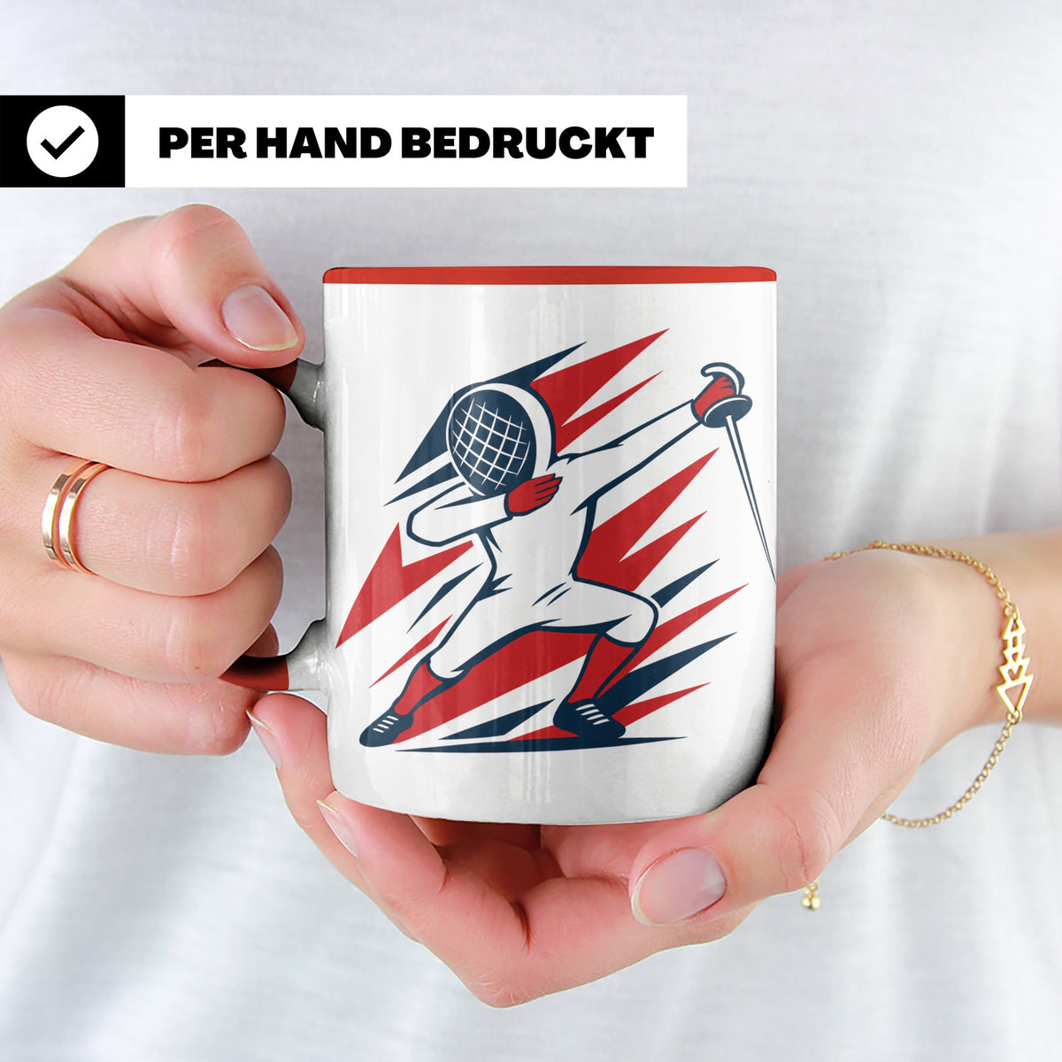 Dabbing Fechter Tasse lustiges Fechten Geschenk für Fechtspo – Rot [farbe:rot]