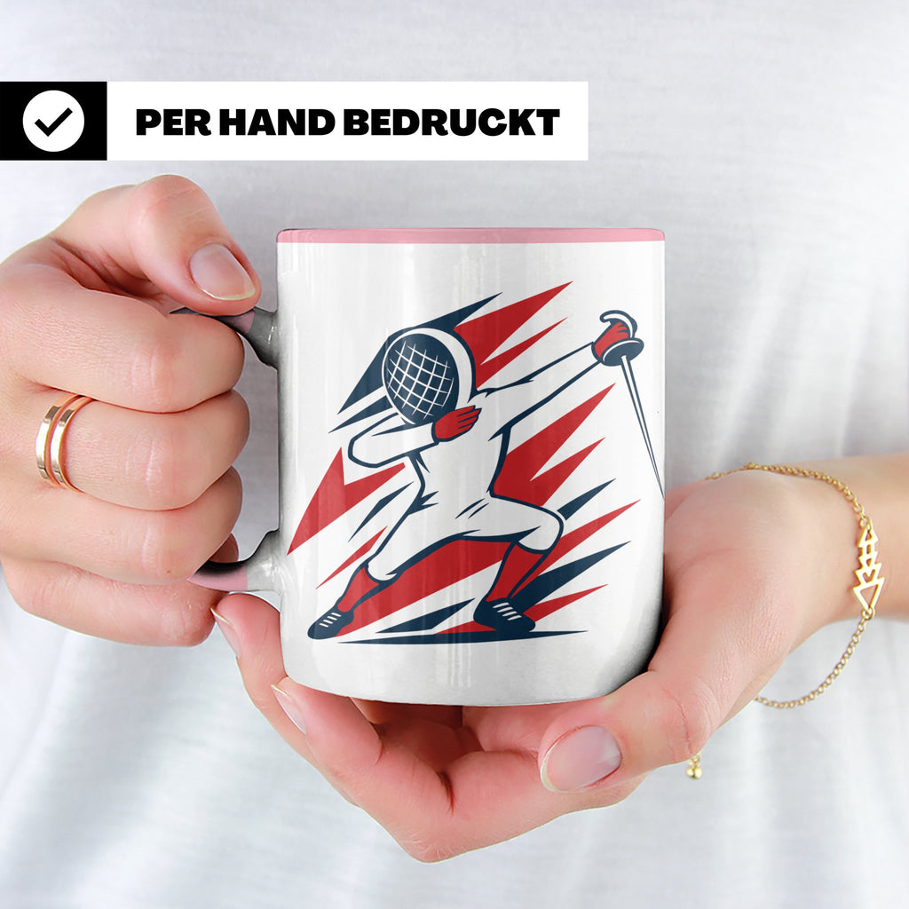 Dabbing Fechter Tasse lustiges Fechten Geschenk für Fechtspo – Rosa [farbe:rosa]