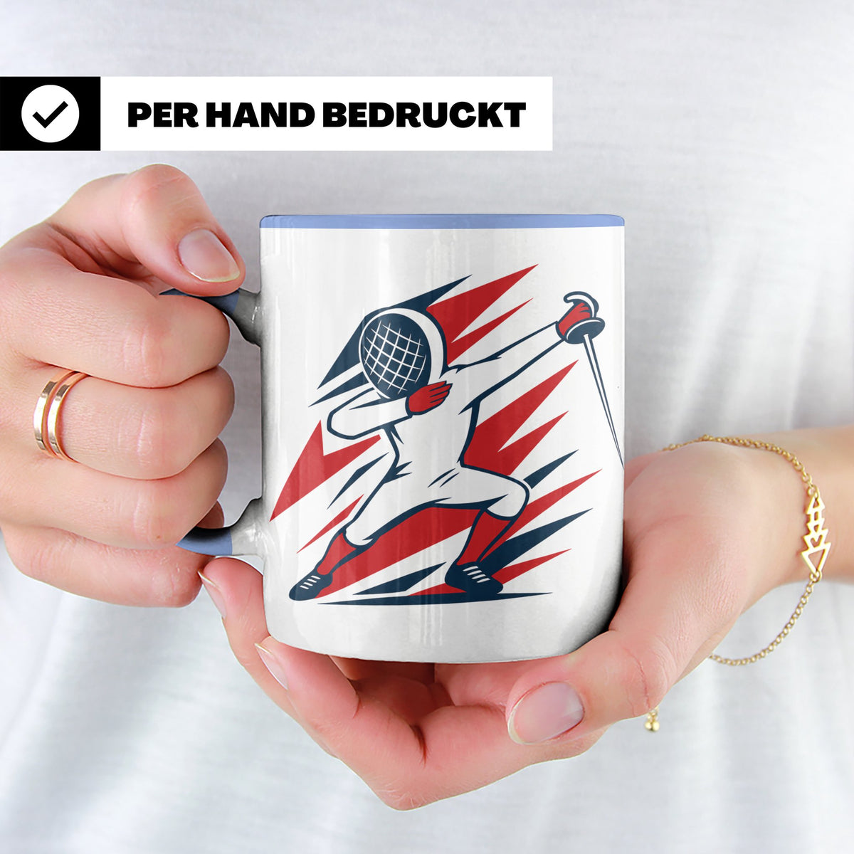 Dabbing Fechter Tasse lustiges Fechten Geschenk für Fechtspo – Blau [farbe:blau]