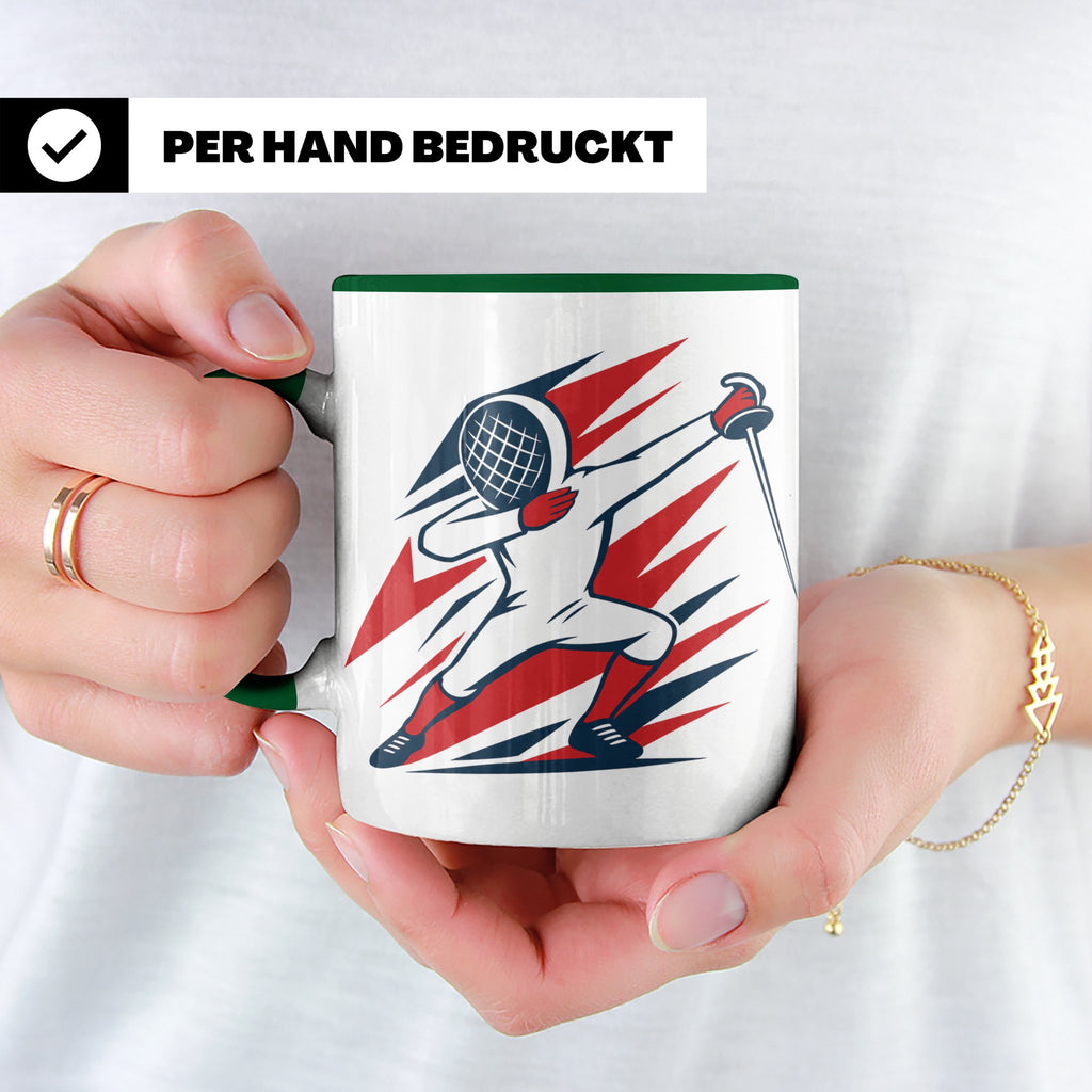 Dabbing Fechter Tasse lustiges Fechten Geschenk für Fechtspo – Grün [farbe:grün]