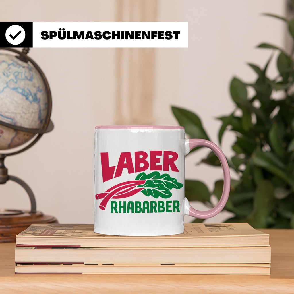 Laber Rhabarber Tasse, lustiger Spruch für Vielredner & Quat – Rosa [farbe:rosa]