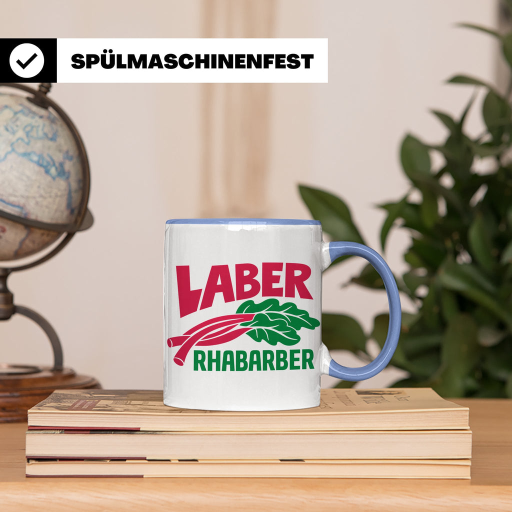 Laber Rhabarber Tasse, lustiger Spruch für Vielredner & Quat – Blau [farbe:blau]