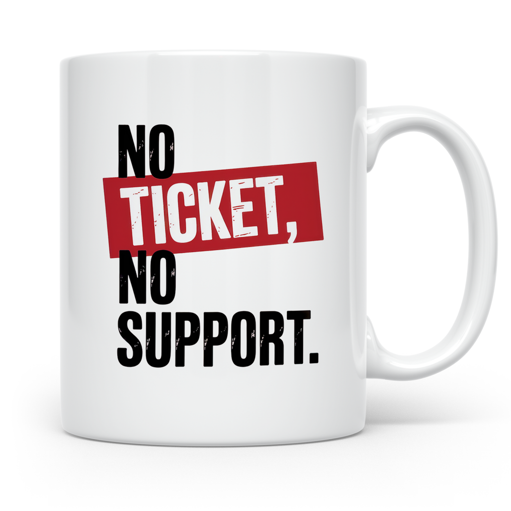 No Ticket No Support Tasse - Fußballfans, Ultras, Hooligans  – Weiß [farbe:weiß]