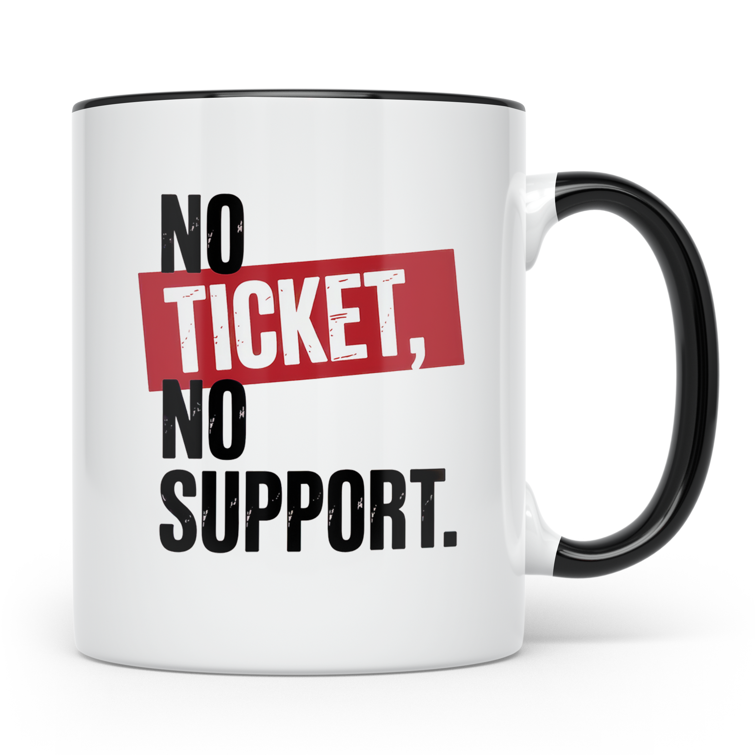 No Ticket No Support Tasse - Fußballfans, Ultras, Hooligans  – Schwarz [farbe:schwarz]