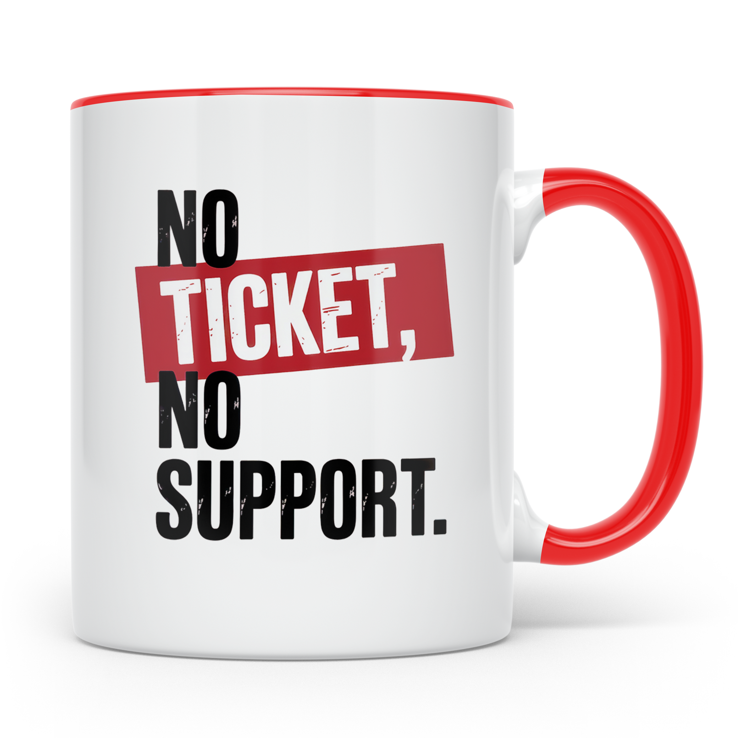 No Ticket No Support Tasse - Fußballfans, Ultras, Hooligans  – Rot [farbe:rot]