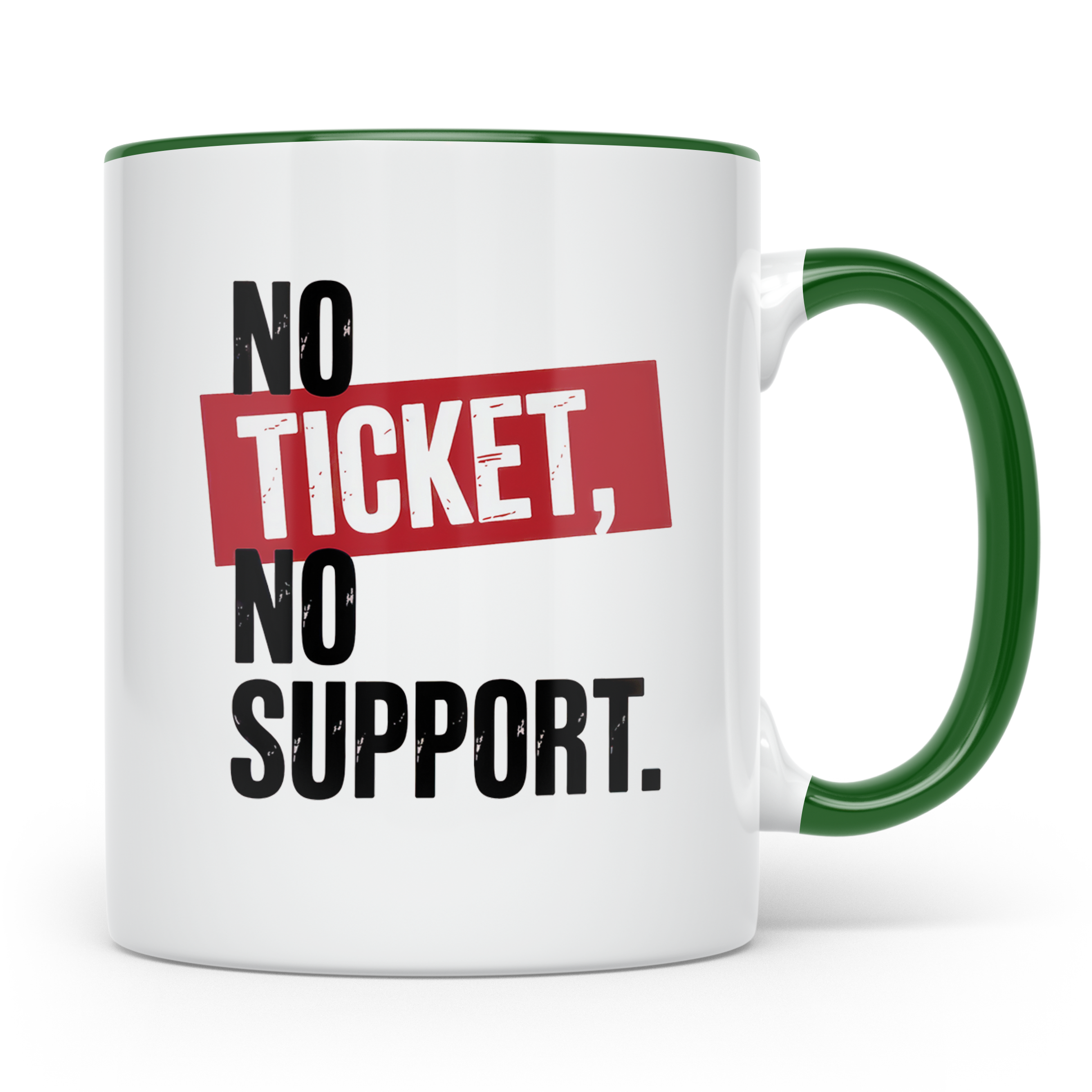 No Ticket No Support Tasse - Fußballfans, Ultras, Hooligans  – Grün [farbe:grün]
