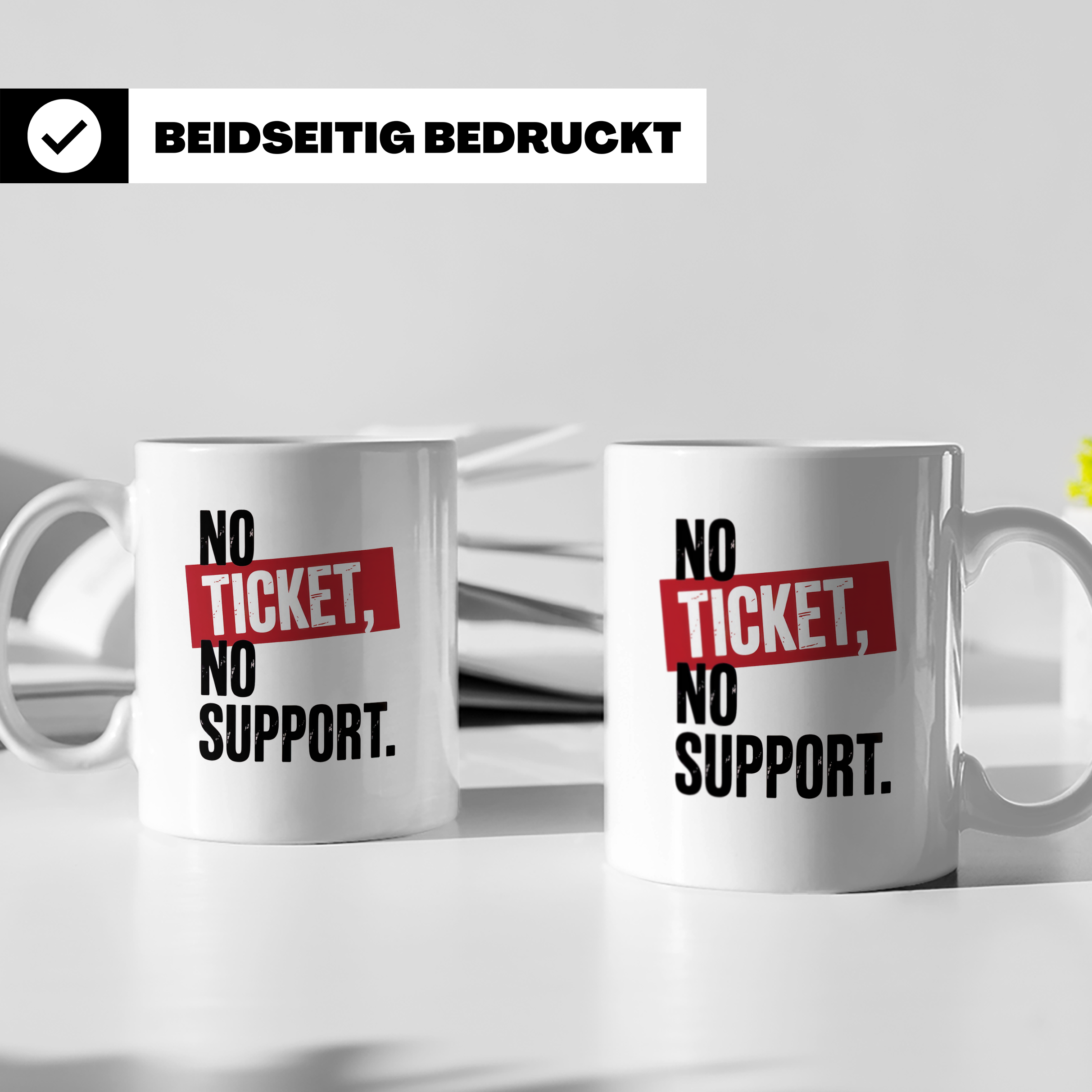 No Ticket No Support Tasse - Fußballfans, Ultras, Hooligans  – Weiß [farbe:weiß]