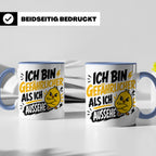 Gefährlicher als ich aussehe Tasse mit bösem Küken Motiv, lu – Blau [farbe:blau]