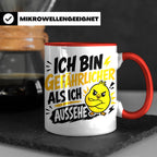 Gefährlicher als ich aussehe Tasse mit bösem Küken Motiv, lu – Rot [farbe:rot]