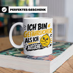 Gefährlicher als ich aussehe Tasse mit bösem Küken Motiv, lu – Weiß [farbe:weiß]