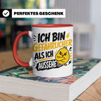 Gefährlicher als ich aussehe Tasse mit bösem Küken Motiv, lu – Rot [farbe:rot]