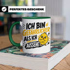 Gefährlicher als ich aussehe Tasse mit bösem Küken Motiv, lu – Grün [farbe:grün]