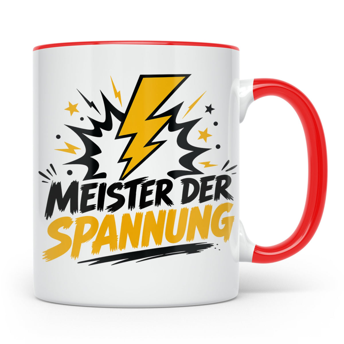 Elektriker Tasse Meister der Spannung Spruch | Geschenk für  – Rot [farbe:rot]