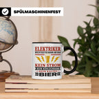Elektriker Tasse mit Spruch Kein Strom Kein kaltes Bier Gesc – Schwarz [farbe:schwarz]