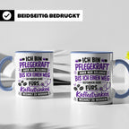 Pflegekraft Tasse mit Spruch Kaffeetrinken lustig Geschenk K – Blau [farbe:blau]