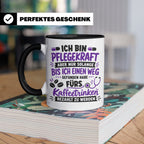 Pflegekraft Tasse mit Spruch Kaffeetrinken lustig Geschenk K – Schwarz [farbe:schwarz]