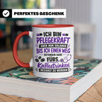 Pflegekraft Tasse mit Spruch Kaffeetrinken lustig Geschenk K – Rot [farbe:rot]