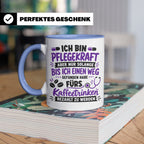 Pflegekraft Tasse mit Spruch Kaffeetrinken lustig Geschenk K – Blau [farbe:blau]