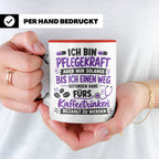 Pflegekraft Tasse mit Spruch Kaffeetrinken lustig Geschenk K – Rot [farbe:rot]