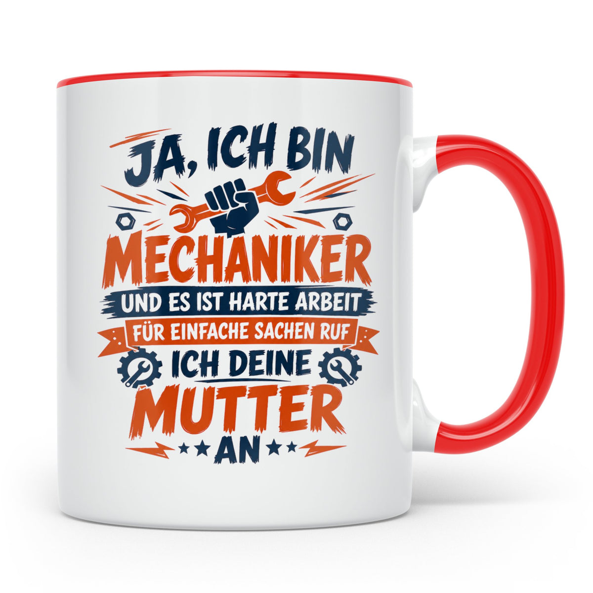 Mechaniker Tasse mit Spruch | KFZ Mechatroniker Geschenkidee – Rot [farbe:rot]