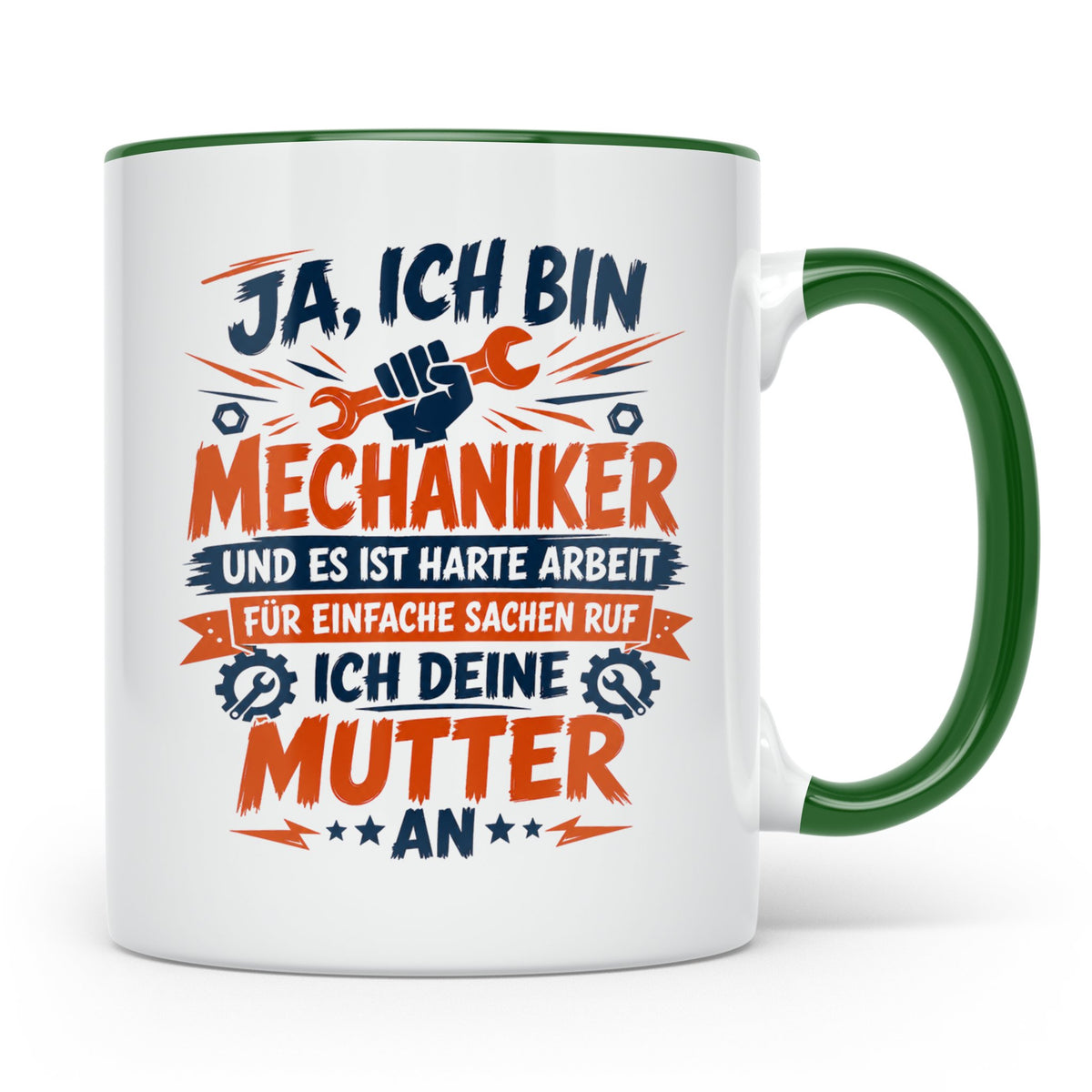 Mechaniker Tasse mit Spruch | KFZ Mechatroniker Geschenkidee – Grün [farbe:grün]