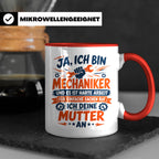 Mechaniker Tasse mit Spruch | KFZ Mechatroniker Geschenkidee – Rot [farbe:rot]