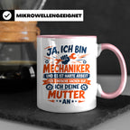 Mechaniker Tasse mit Spruch | KFZ Mechatroniker Geschenkidee – Rosa [farbe:rosa]