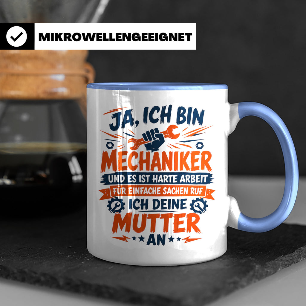 Mechaniker Tasse mit Spruch | KFZ Mechatroniker Geschenkidee – Blau [farbe:blau]