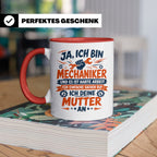 Mechaniker Tasse mit Spruch | KFZ Mechatroniker Geschenkidee – Rot [farbe:rot]