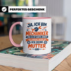 Mechaniker Tasse mit Spruch | KFZ Mechatroniker Geschenkidee – Rosa [farbe:rosa]