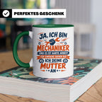 Mechaniker Tasse mit Spruch | KFZ Mechatroniker Geschenkidee – Grün [farbe:grün]