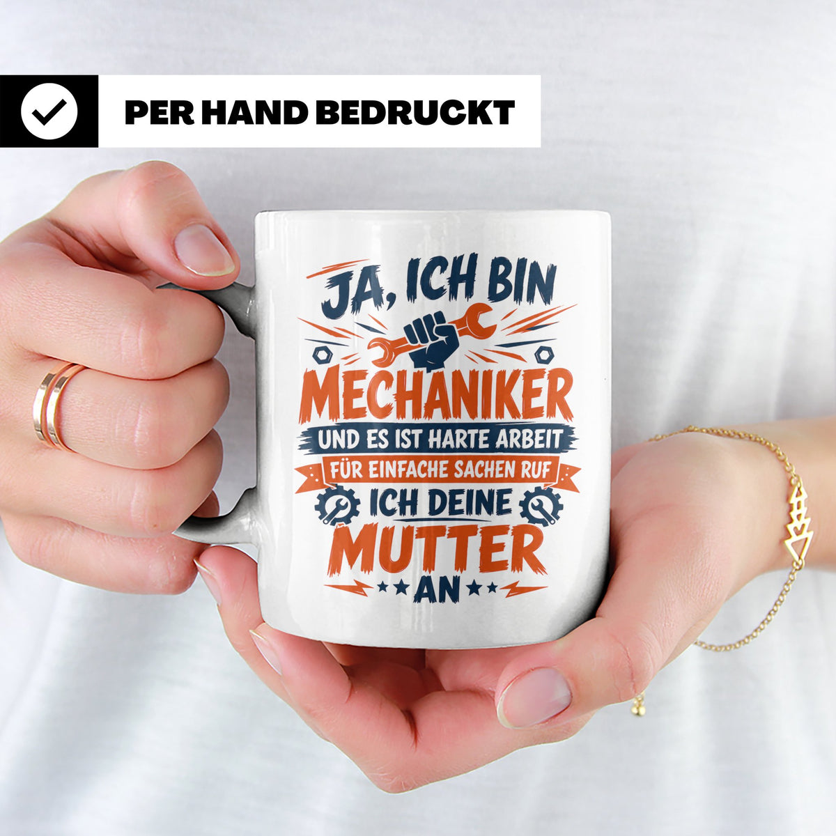 Mechaniker Tasse mit Spruch | KFZ Mechatroniker Geschenkidee – Weiß [farbe:weiß]