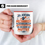 Mechaniker Tasse mit Spruch | KFZ Mechatroniker Geschenkidee – Rot [farbe:rot]