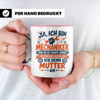 Mechaniker Tasse mit Spruch | KFZ Mechatroniker Geschenkidee – Rosa [farbe:rosa]